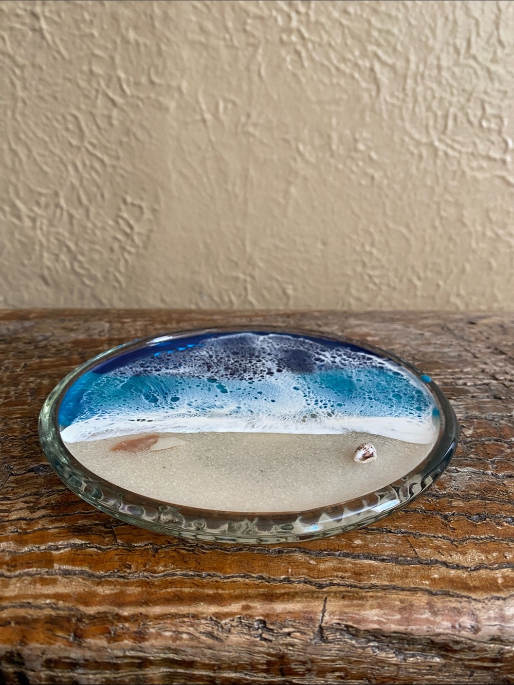 🐚Handmade🐚Glass Epoxy Resin Ocean Jewelry Dish - Picture 3 of 8